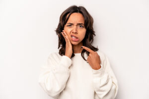 Woman with molar ache